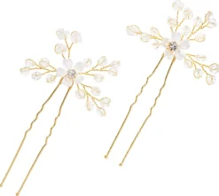 Bijou Brigitte Brauthaarschmuck|Brauthaarschmuck>Haarnadel-Set - Golden Wonder gold, weiß