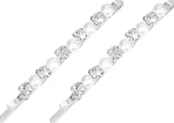 Bijou Brigitte Perlenschmuck|Brauthaarschmuck>Haarnadel-Set - Silver Rhinestones weiß, silber