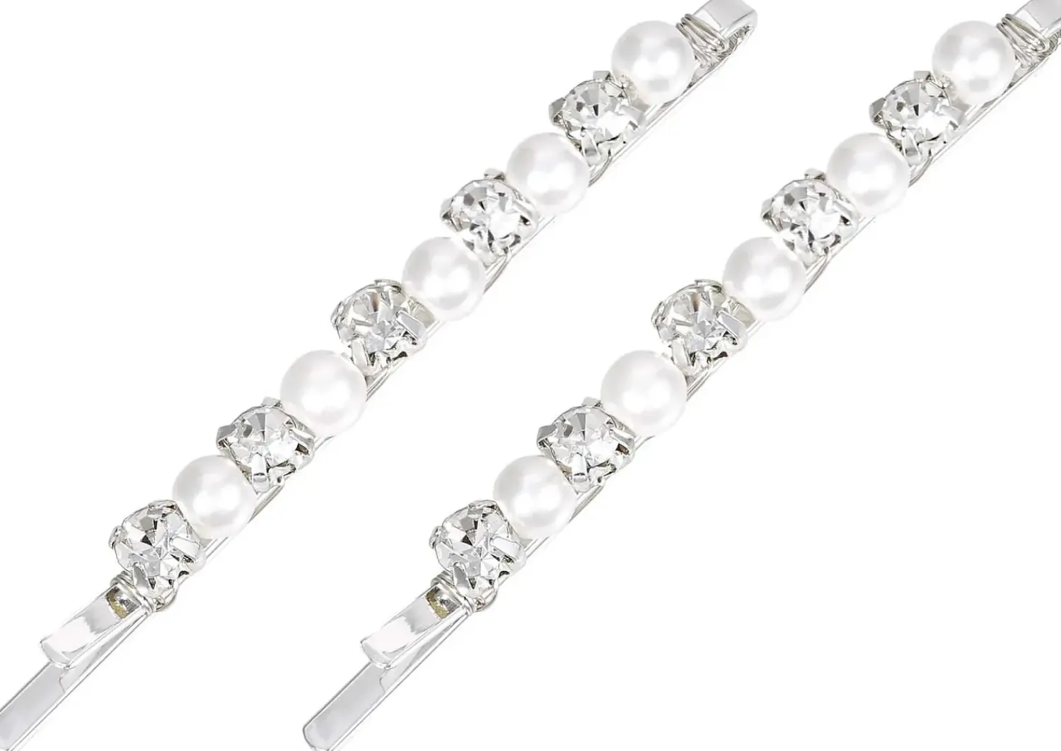 Bijou Brigitte Perlenschmuck|Brauthaarschmuck>Haarnadel-Set - Silver Rhinestones weiß, silber