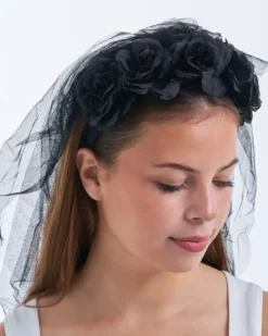 Bijou Brigitte Haarreifen>Haarreif - Dark Flowers schwarz