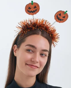 Bijou Brigitte Haarreifen>Haarreif - Glitter Pumpkin schwarz, orange