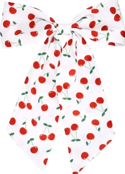 Bijou Brigitte Haarspangen|Haarschleifen>Haarspange - Cherry Bow weiß, rot
