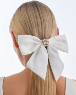 Bijou Brigitte Perlenschmuck|Haarspangen>Haarspange - White Bow weiß