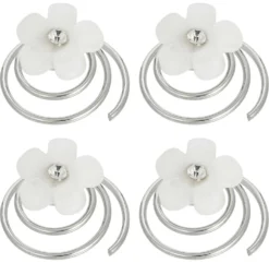 Bijou Brigitte Brauthaarschmuck|Brauthaarschmuck>Haarspiralen-Set - Glitter Flower weiß, silber