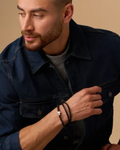 Bijou Brigitte Herrenarmbänder>Herren Armband - Black Cross schwarz