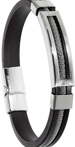 Bijou Brigitte Herrenarmbänder>Herren Armband - Cool Silver schwarz