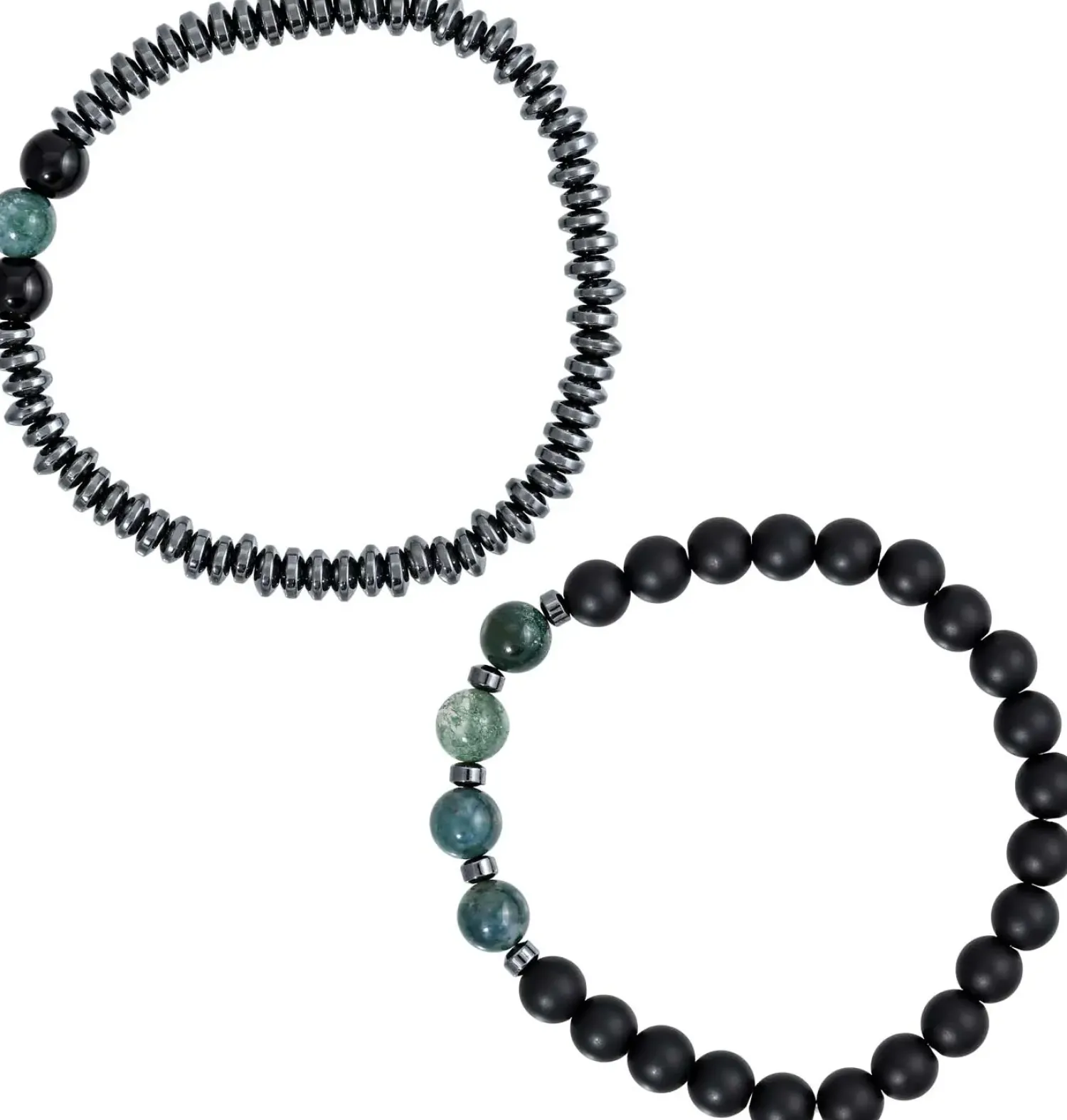 Bijou Brigitte Edelsteinarmbänder|Herrenarmbänder>Herren Armband-Set - Agate Gems schwarz