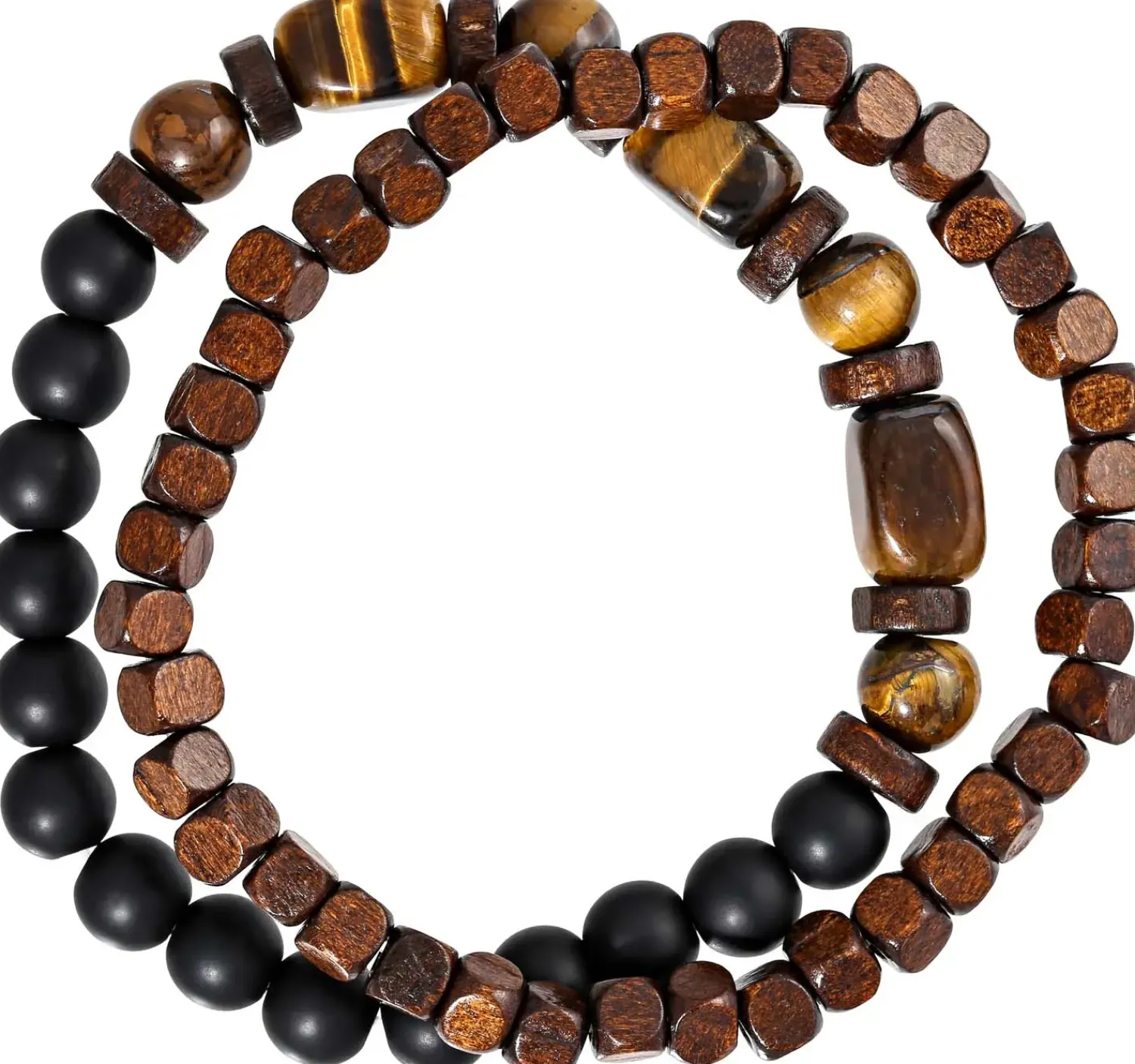 Bijou Brigitte Edelsteinarmbänder|Herrenarmbänder>Herren Armband-Set - Brown Duo schwarz, braun