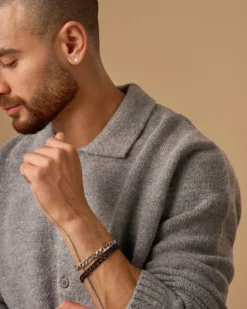 Bijou Brigitte Herrenarmbänder|Wasserfester Schmuck>Herren Armband-Set - Chunky Chains schwarz, silber