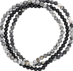 Bijou Brigitte Edelsteinarmbänder|Herrenarmbänder>Herren Armband-Set - Grey Agate schwarz, grau