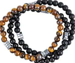Bijou Brigitte Edelsteinarmbänder|Herrenarmbänder>Herren Armband-Set - Shadow Blend schwarz, braun, grau