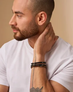 Bijou Brigitte Edelsteinarmbänder|Herrenarmbänder>Herren Armband-Set - Shadow Blend schwarz, braun, grau