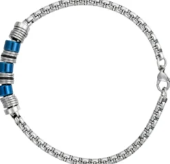 Bijou Brigitte Herrenarmbänder|Wasserfester Schmuck>Herren Armband - Shiny Silver blau, silber