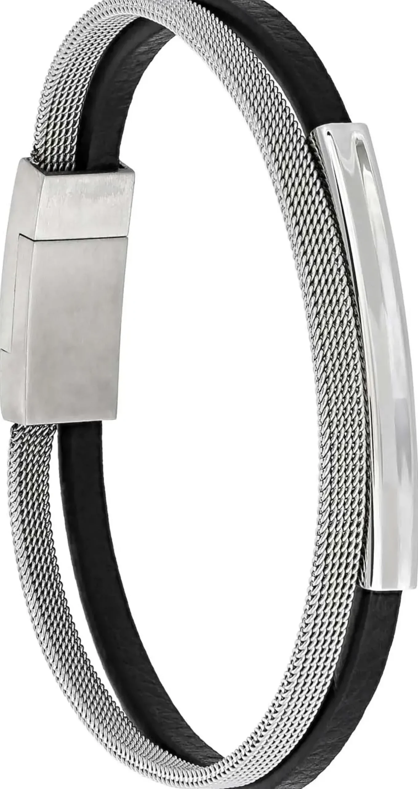 Bijou Brigitte Herrenarmbänder>Herren Armband - Steel Classic schwarz, silber