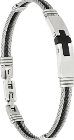 Bijou Brigitte Herrenarmbänder|Wasserfester Schmuck>Herren Armband - Steel Cross silber