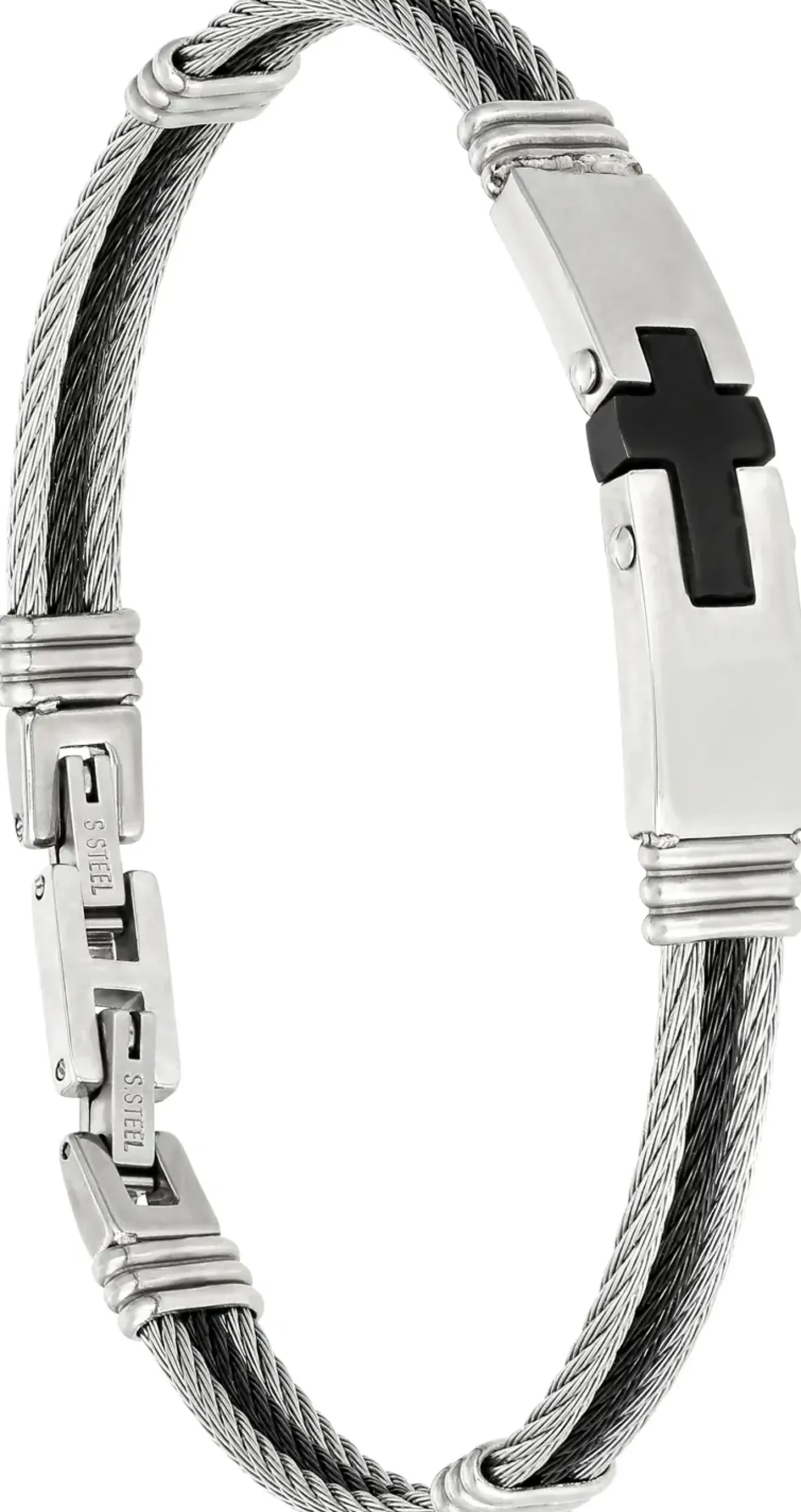 Bijou Brigitte Herrenarmbänder|Wasserfester Schmuck>Herren Armband - Steel Cross silber