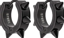 Bijou Brigitte Wasserfester Schmuck|Edelstahlohrringe>Herren Creolen - Black Spikes schwarz