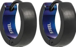 Bijou Brigitte Creolen|Herrenohrringe>Herren Creolen - Gloomy Steel schwarz