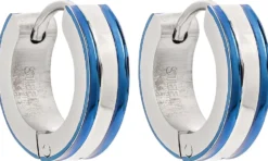 Bijou Brigitte Creolen|Herrenohrringe>Herren Creolen - Robust Steel blau, silber