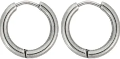 Bijou Brigitte Creolen|Herrenohrringe>Herren Creolen - Round Stainless Steel silber