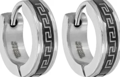 Bijou Brigitte Creolen|Herrenohrringe>Herren Creolen - Steel Labyrinth schwarz