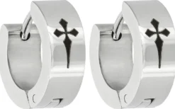 Bijou Brigitte Creolen|Herrenohrringe>Herren Creolen - Timeless Cross silber