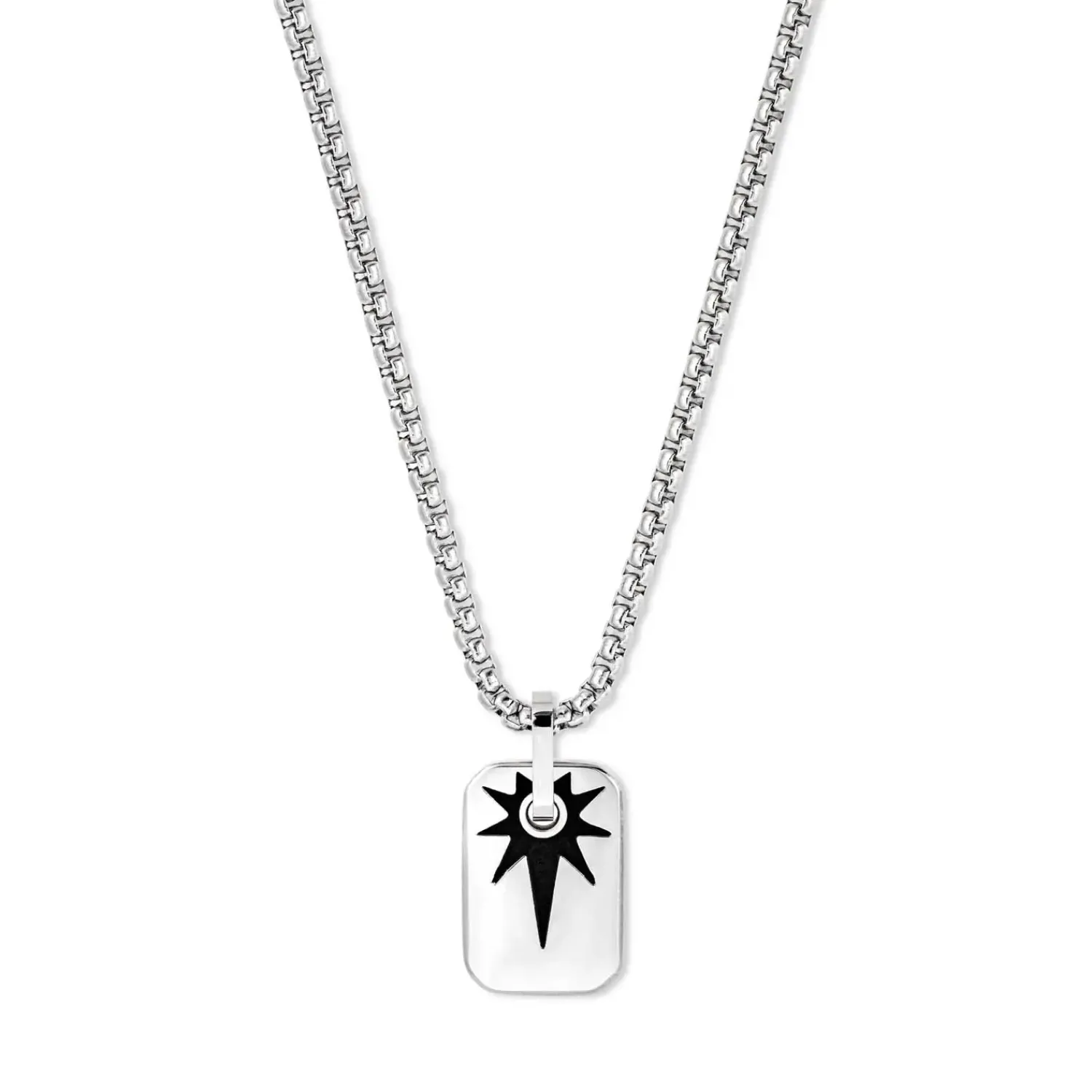 Bijou Brigitte Wasserfester Schmuck|Herrenketten>Herren Kette - Black Starburst silber