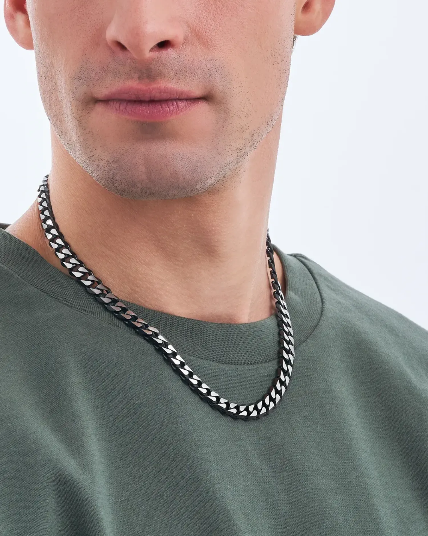 Bijou Brigitte Wasserfester Schmuck|Herrenketten>Herren Kette - Black Steel schwarz, silber