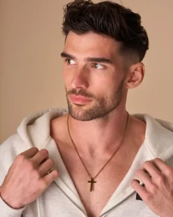 Bijou Brigitte Edelstahlschmuck In Gold|Wasserfester Schmuck>Herren Kette - en Cross gold
