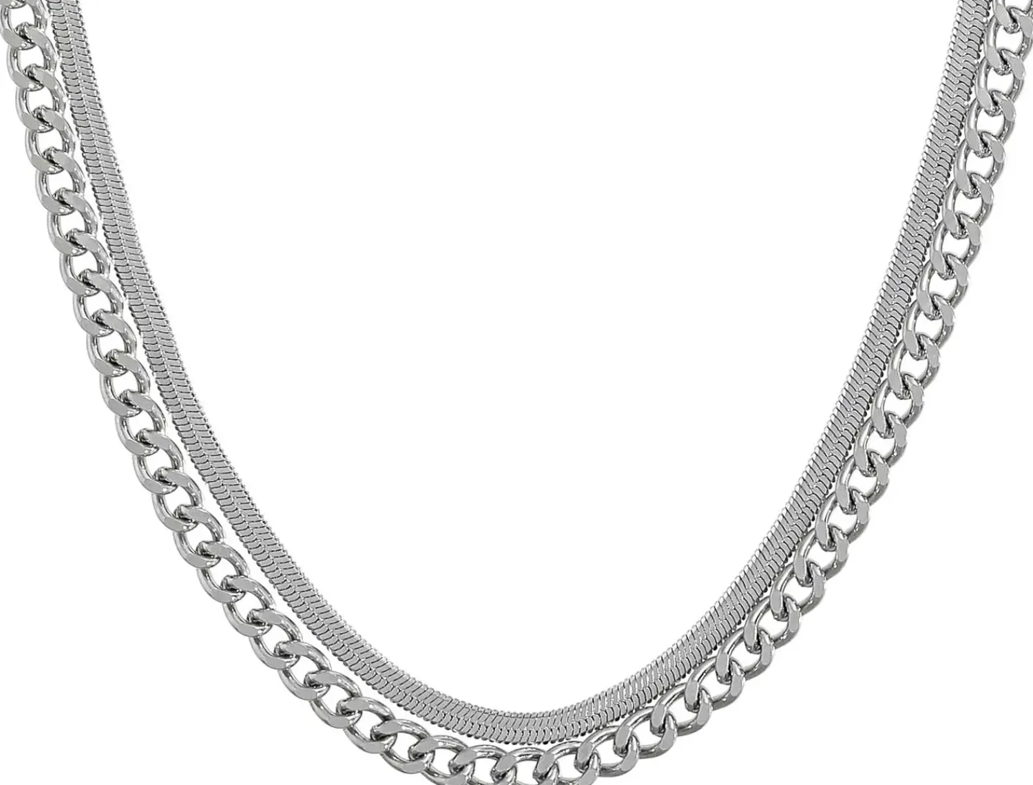 Bijou Brigitte Wasserfester Schmuck|Herrenketten>Herren Ketten-Set - Silver Steel silber