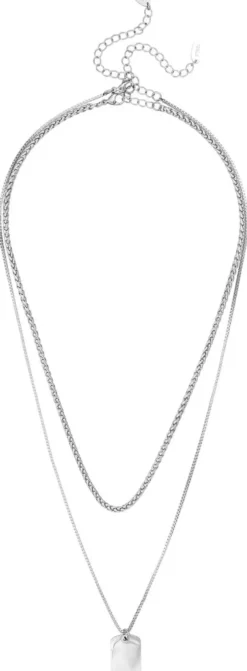 Bijou Brigitte Wasserfester Schmuck|Herrenketten>Herren Ketten-Set - Silver Tag silber