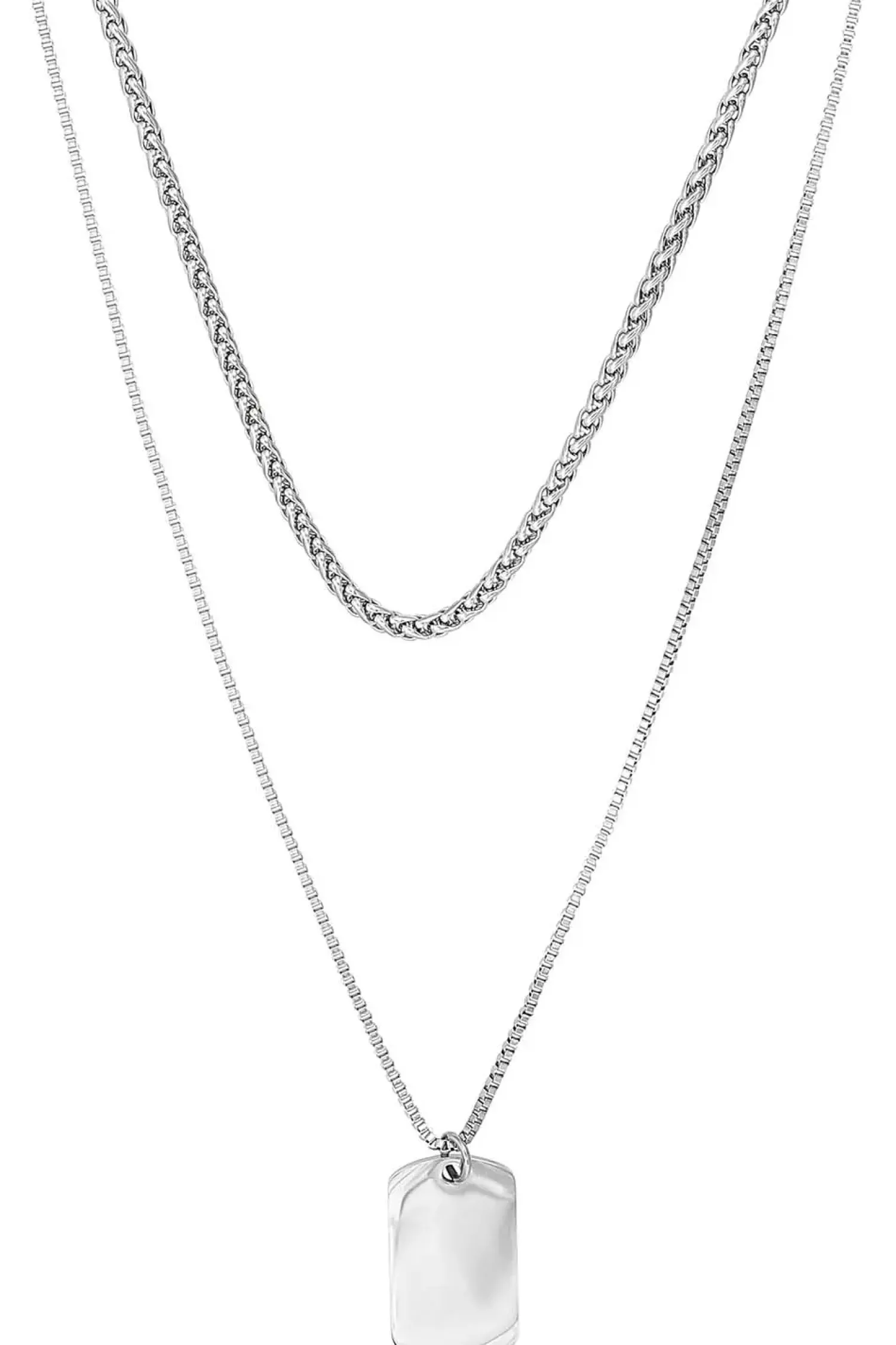 Bijou Brigitte Wasserfester Schmuck|Herrenketten>Herren Ketten-Set - Silver Tag silber
