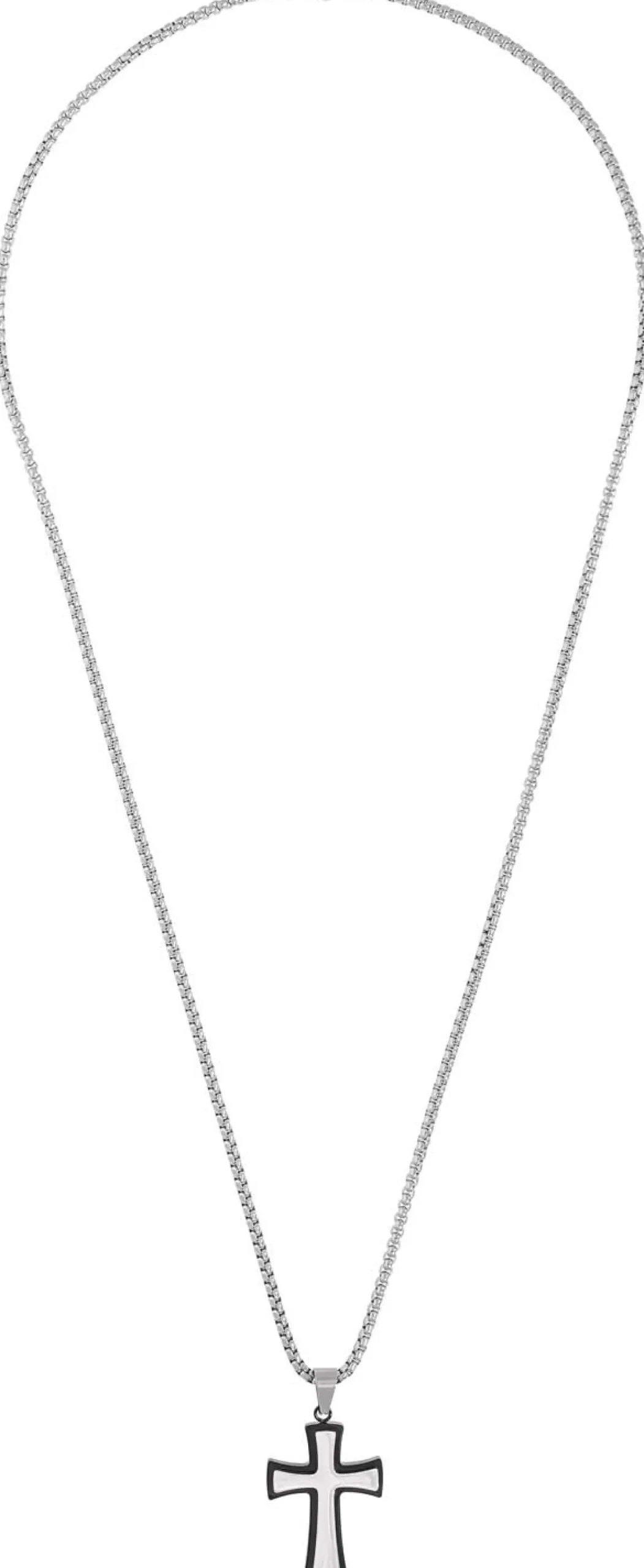 Bijou Brigitte Wasserfester Schmuck|Herrenketten>Herren Kette - Shiny Cross schwarz, silber