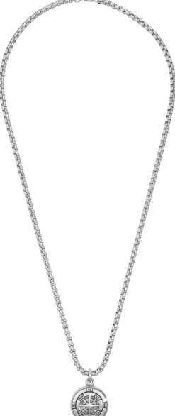 Bijou Brigitte Herrenketten|Wasserfester Schmuck>Herren Kette - Silver Compass silber