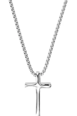 Bijou Brigitte Wasserfester Schmuck|Herrenketten>Herren Kette - Steel Cross silber