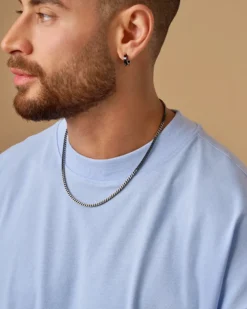 Bijou Brigitte Wasserfester Schmuck|Herrenketten>Herren Kette – Steel Vibe schwarz, silber