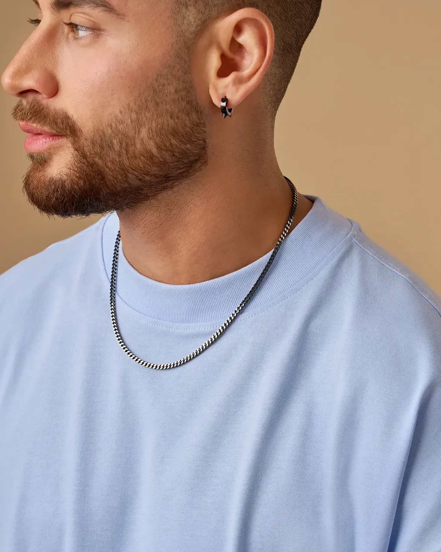 Bijou Brigitte Wasserfester Schmuck|Herrenketten>Herren Kette – Steel Vibe schwarz, silber