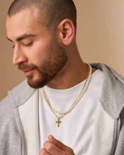 Bijou Brigitte Edelstahlschmuck In Gold|Perlenschmuck>Herren Layering Kette gold, weiß