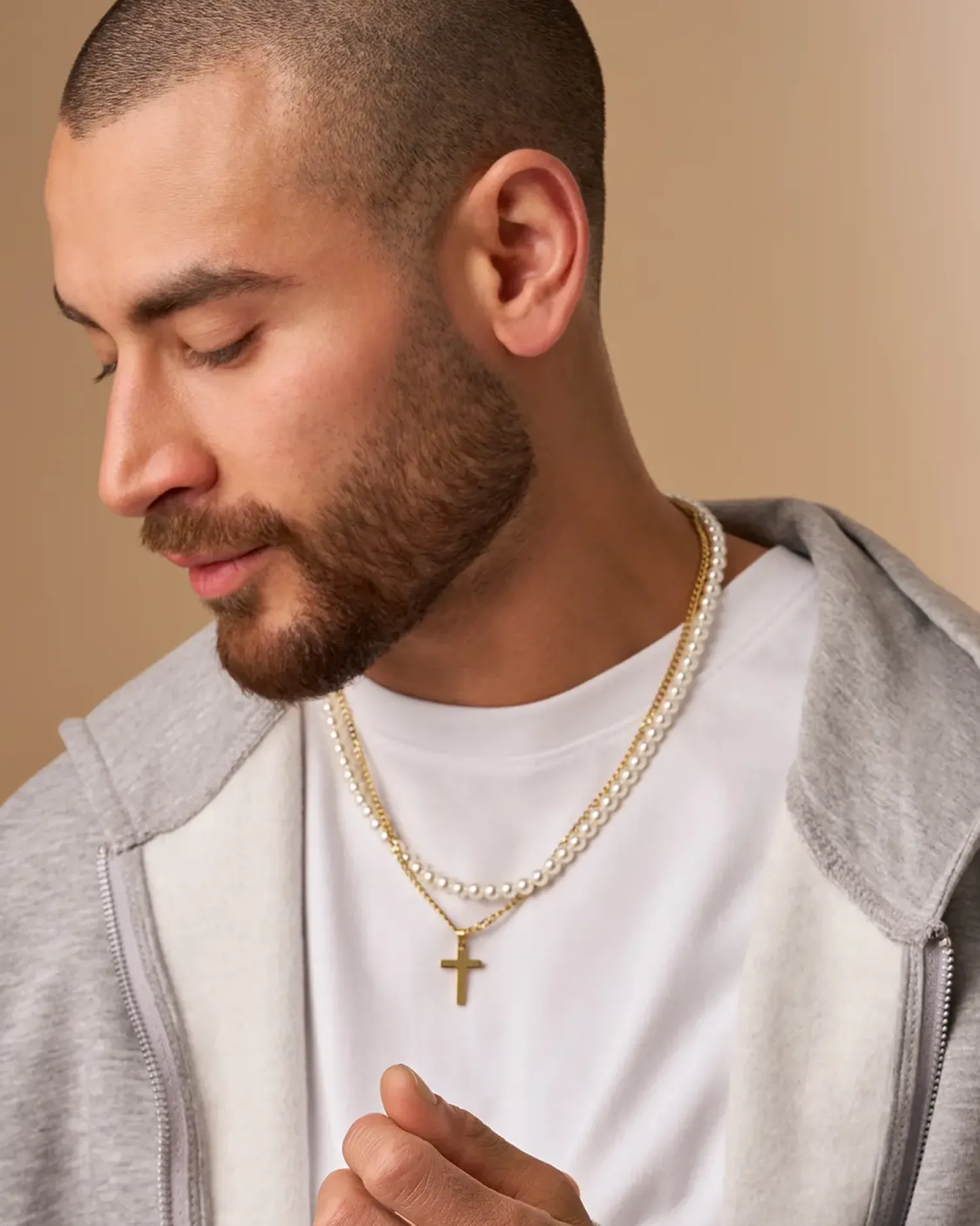 Bijou Brigitte Edelstahlschmuck In Gold|Perlenschmuck>Herren Layering Kette gold, weiß