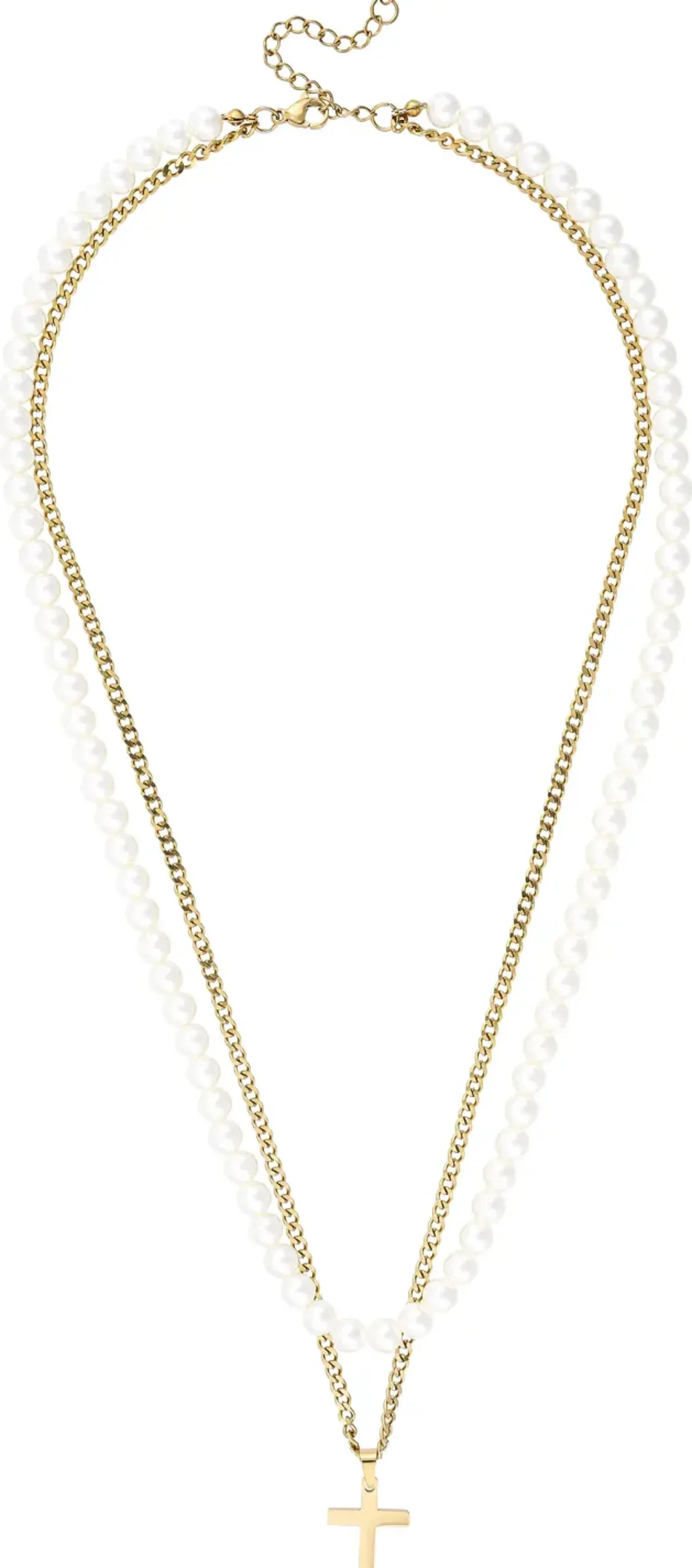 Bijou Brigitte Edelstahlschmuck In Gold|Perlenschmuck>Herren Layering Kette gold, weiß