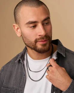 Bijou Brigitte Layering-Ketten|Wasserfester Schmuck>Herren Layering Kette - Perfect Black schwarz