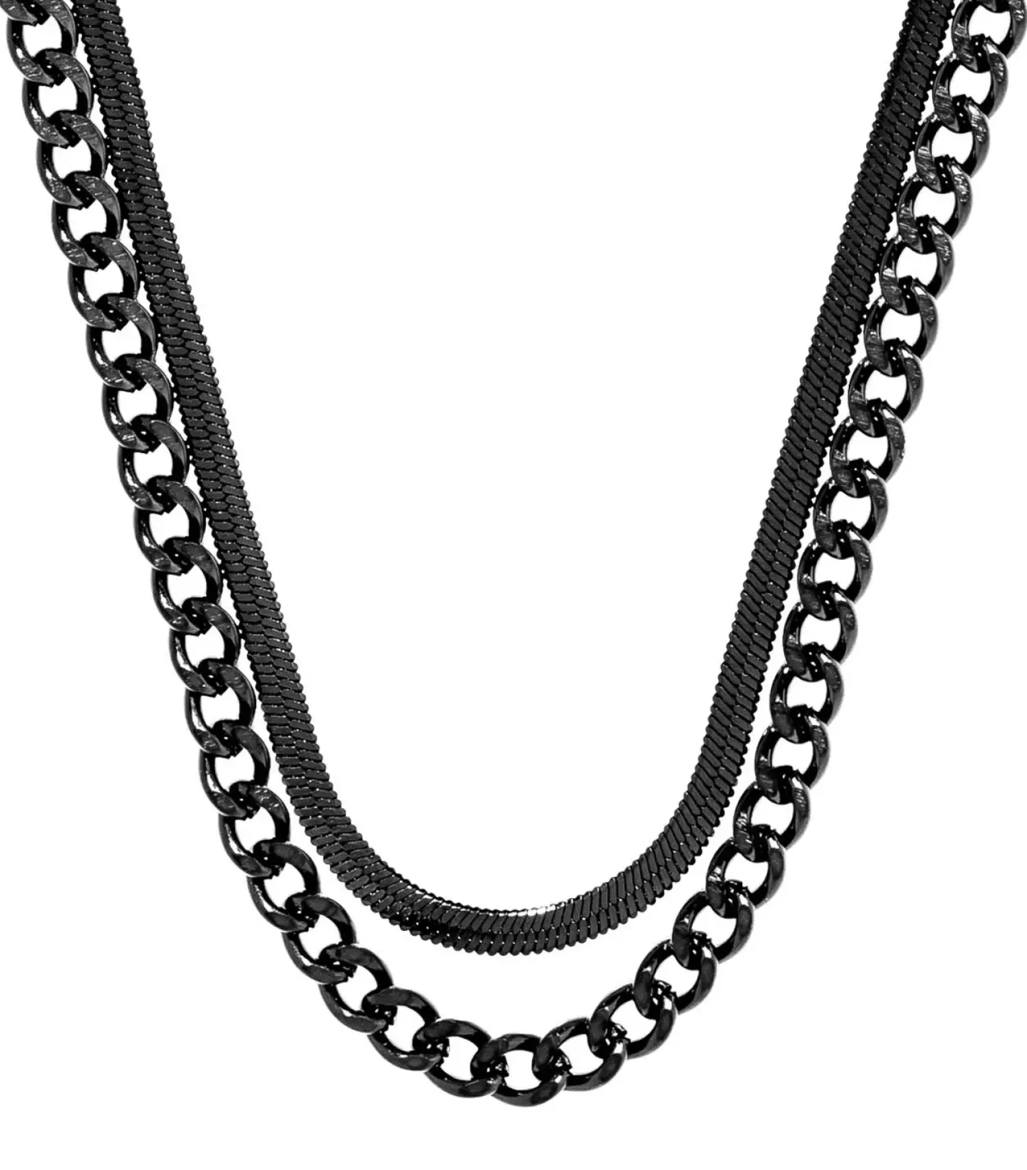 Bijou Brigitte Layering-Ketten|Wasserfester Schmuck>Herren Layering Kette - Perfect Black schwarz