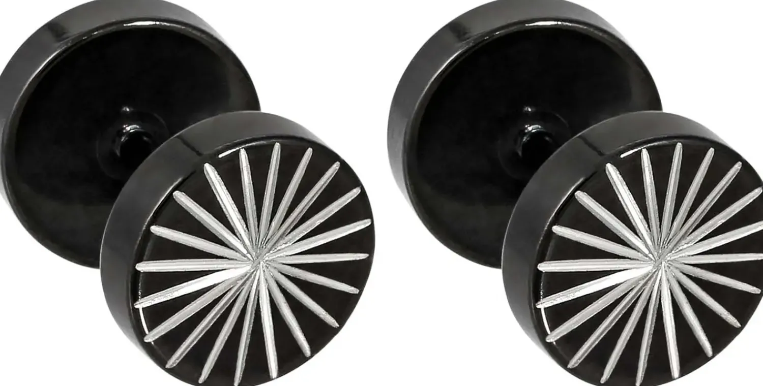 Bijou Brigitte Wasserfester Schmuck|Edelstahlohrringe>Herren Ohrstecker - Black Star schwarz