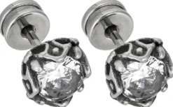 Bijou Brigitte Ohrstecker|Herrenohrringe>Herren Ohrstecker - Dark Rose schwarz, silber