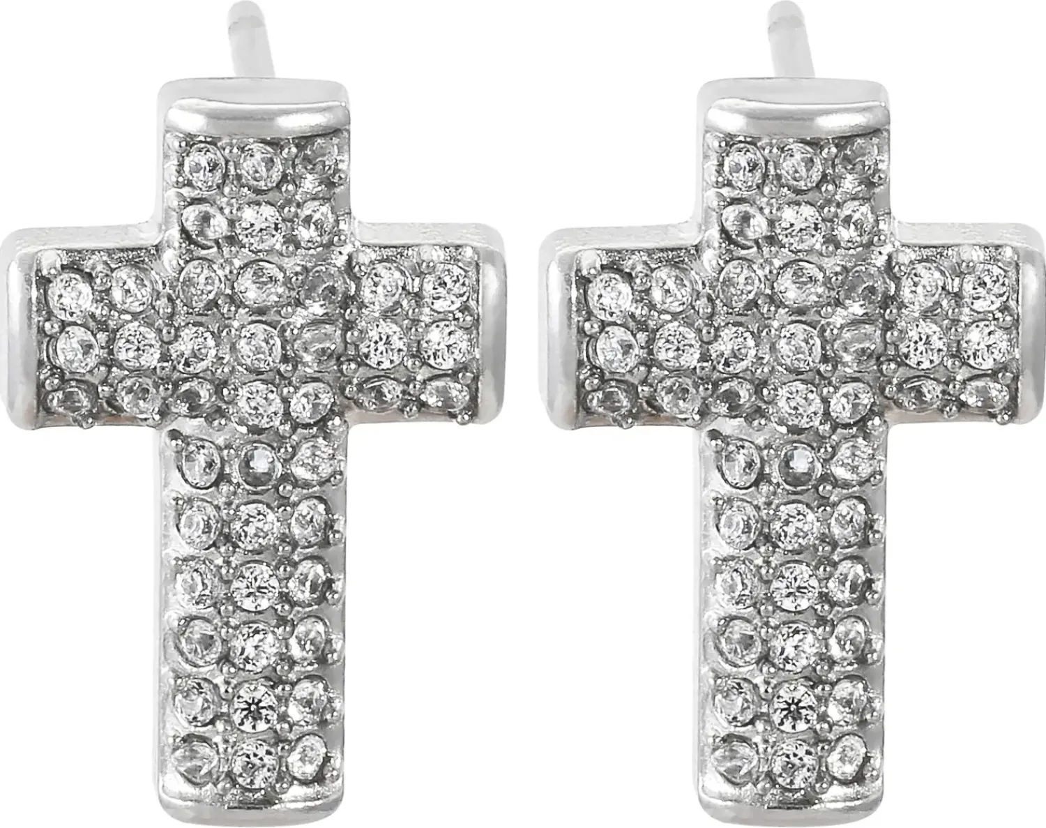 Bijou Brigitte Ohrstecker|Herrenohrringe>Herren Ohrstecker - Sparkling Cross silber