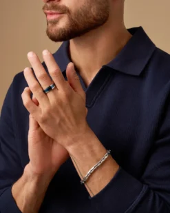 Bijou Brigitte Wasserfester Schmuck|Herrenringe>Herren Ring - Blue Glow blau, silber