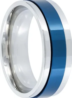 Bijou Brigitte Wasserfester Schmuck|Herrenringe>Herren Ring - Blue Glow blau, silber