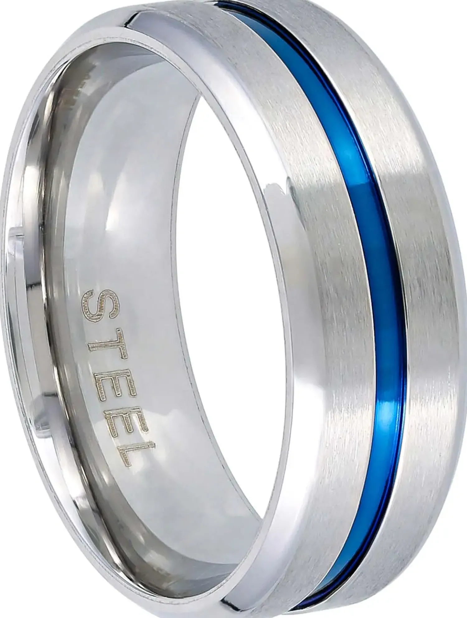 Bijou Brigitte Wasserfester Schmuck|Herrenringe>Herren Ring - Blue Stripe blau, silber