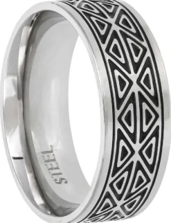 Bijou Brigitte Wasserfester Schmuck|Herrenringe>Herren Ring - Casual Silver schwarz, silber