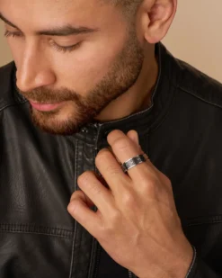 Bijou Brigitte Wasserfester Schmuck|Herrenringe>Herren Ring - Casual Silver schwarz, silber